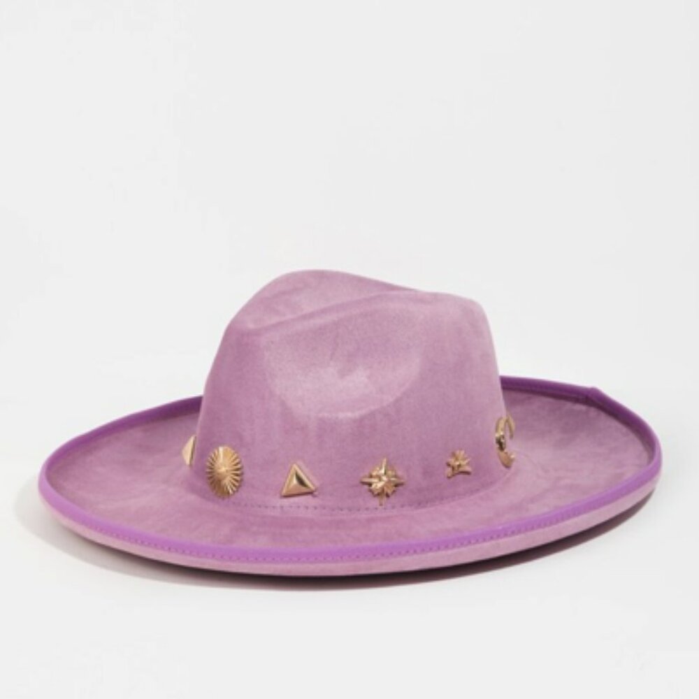 Mixed Metallic Charms Fedora Hat